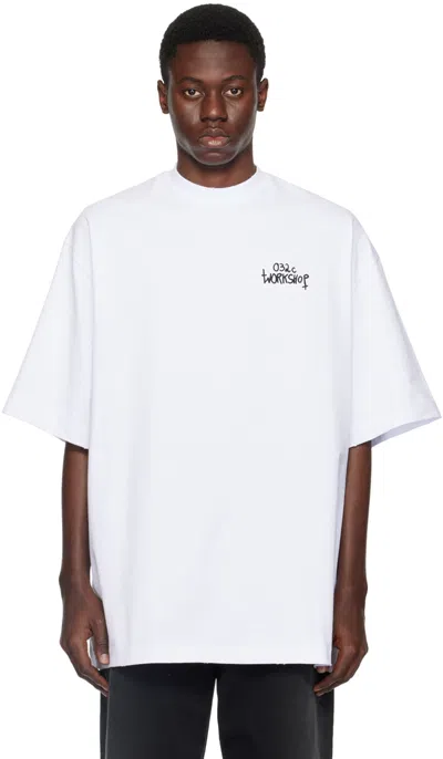 Shop 032c White Print T-shirt