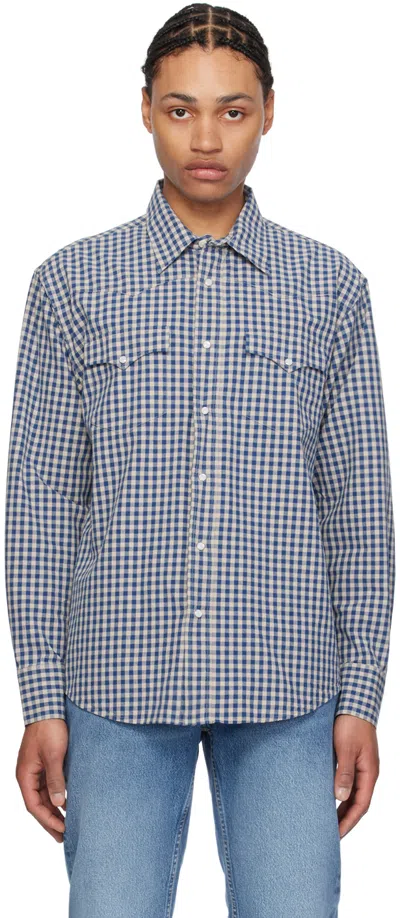 Shop Nudie Jeans Blue Sigge Shirt In Indigo