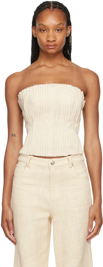Shop Staud Off-white Parma Tube Top In Natural