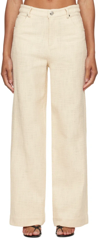 Shop Staud Off-white Grayson Trousers In Ivy Ivory