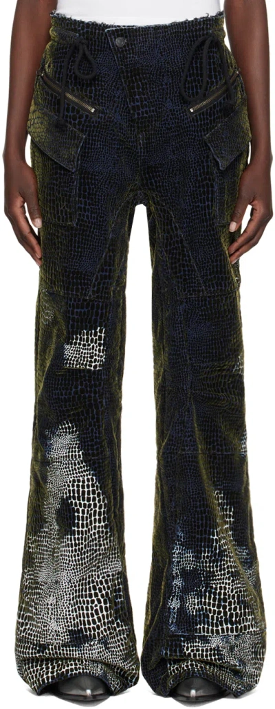 Shop Ottolinger Blue Print Jeans In Velvet Print