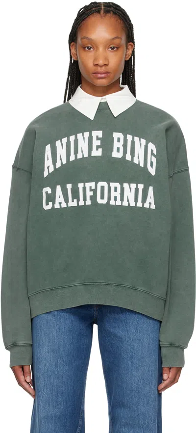 Shop Anine Bing Green Miles Sweatshirt