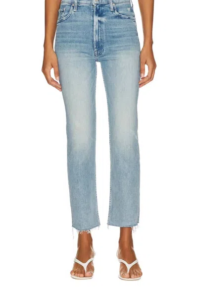 Shop Mother High Waisted Rider Ankle Fray Jeans In Fish Out Of Water In Multi