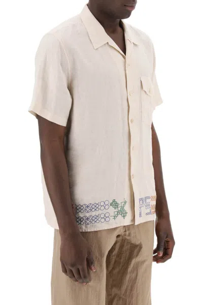 Shop Ps By Paul Smith Ps Paul Smith Bowling Shirt With Cross-stitch Embroidery Details In Multicolor