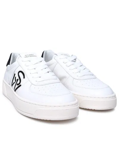 Shop Stuart Weitzman White Leather Sneakers