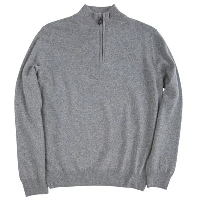 Onward Reserve James Cashmere 1/4 Zip Sweater In Charcoal In Pink