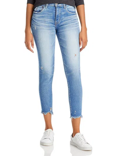 Shop Moussy Vintage Womens Mid-rise Light Wash Skinny Jeans In Blue