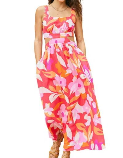 Shop Illa Illa The Lilo Floral Print Maxi Dress In Fuchsia In Pink