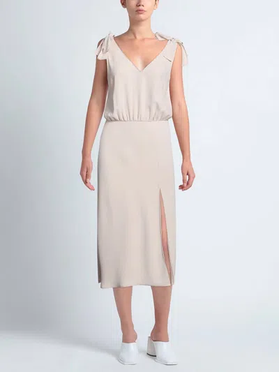 Amanda Uprichard Josephina Midi Dress In Bone In Beige