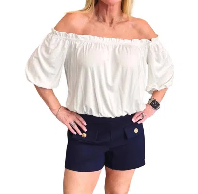 Shop Veronica M Daisy Off The Shoulder Top In Ivory In Multi