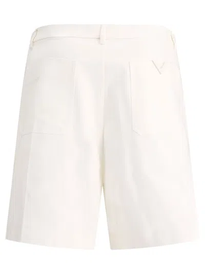 Shop Valentino Shorts With Rubberised V Detail In White