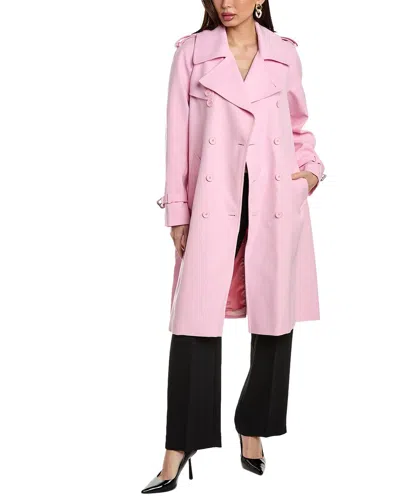 Shop Michael Kors Wool Trench Coat In Pink