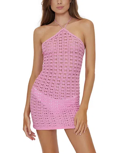 Shop Pq Swim Liv Crochet Dress In Pink