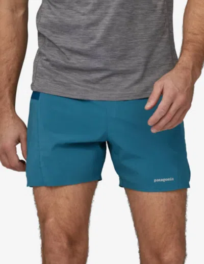 Shop Patagonia Men's Strider Pro 5" Shorts In Wavy Blue