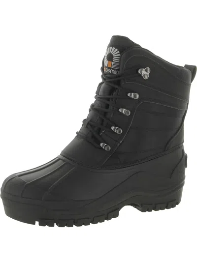 Shop Akademiks Snow-01 Mens Lace-up Warm Winter & Snow Boots In Black