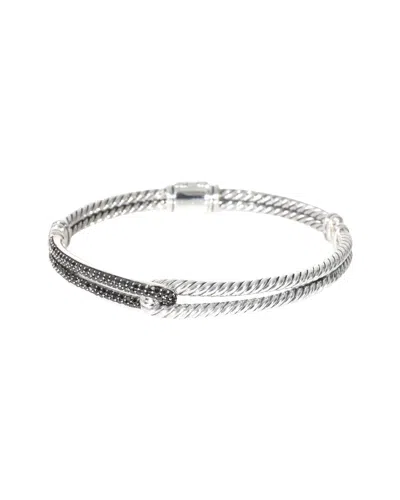 Shop David Yurman Labyrinth Petite Pave Diamond Bracelet In Sterling Silver 0.5 Ctw