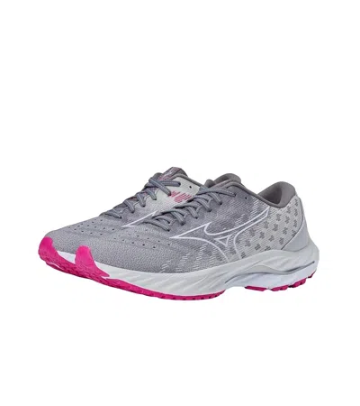 Shop Mizuno Women Wave Inspire 19 Running Shoe In Shade/white In Grey