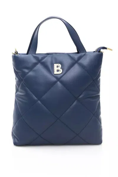 Shop Baldinini Trend Elegant Leather Shoulder Bag With En Women's Accents In Blue