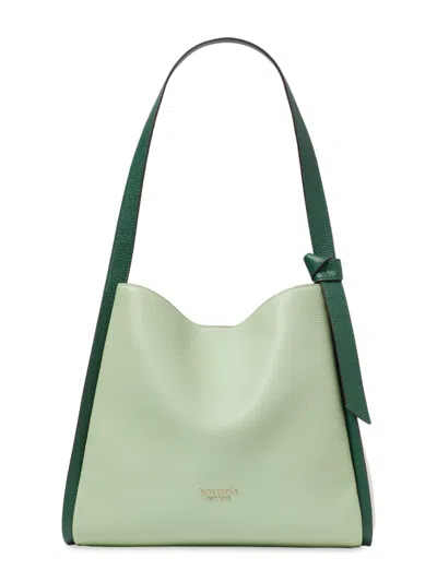 Shop Kate Spade Women's Large Knott Colorblock Leather Shoulder Bag In Beachglass