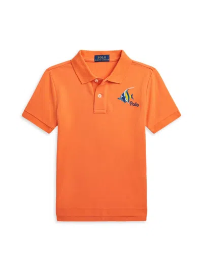 Shop Polo Ralph Lauren Little Boy's & Boy's Logo Cotton Polo Shirt In Summer Coral