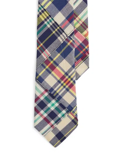 Shop Polo Ralph Lauren Boy's Plaid Patchwork Tie In Neutral