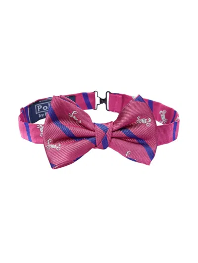 Shop Polo Ralph Lauren Boy's Silk Striped Bowtie In Pink