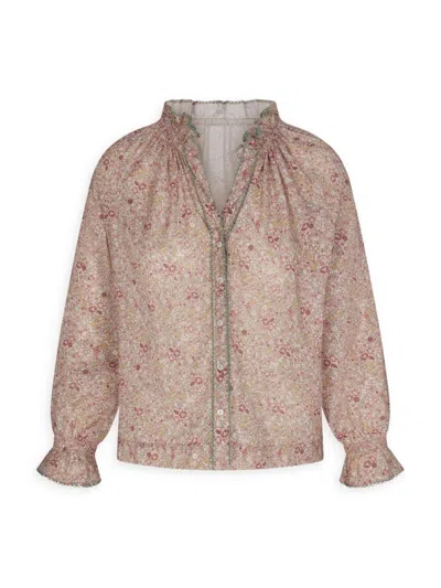 Shop Baybala Harper Floral Cotton Top In Rosebud