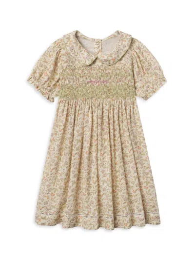 Shop Baybala Little Girl's & Girl's Emmy Floral Smocked Collared Dress In Honey Blooms