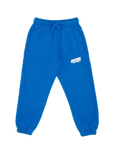 Shop Off-white Little Kid's & Kid's Paint Graphic Sweatpants In Nautical Blue