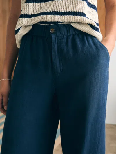 Shop Faherty Monterey Linen Pants In After Midnight