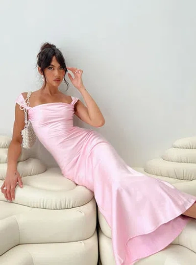 Shop Princess Polly Azura Off The Shoulder Maxi Dress In Pink