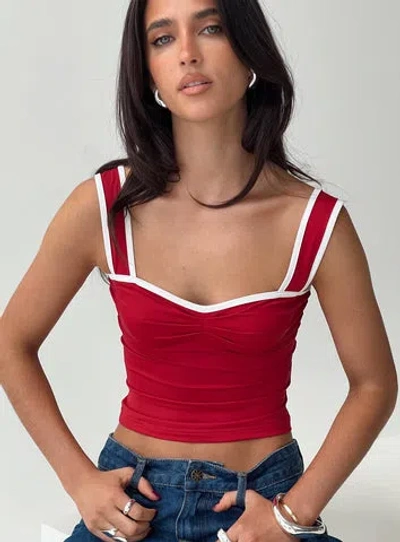 Shop Princess Polly Lower Impact Last Words Top In Red