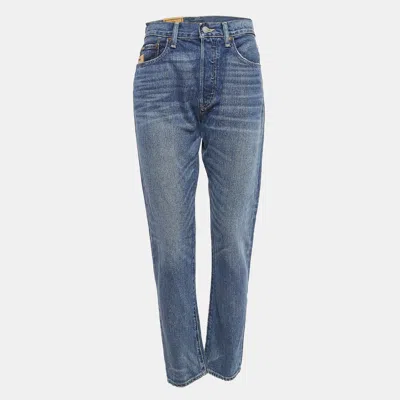 Pre-owned Polo Ralph Lauren Blue Denim Callen High Rise Slim Jeans M/waist 31.5"