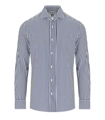 Shop Archivium Blue And White Striped Shirt In Blau