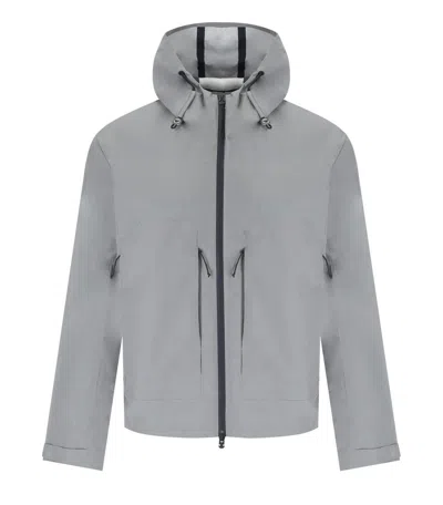 Shop Emporio Armani Travel Essential Grey Hooded Jacket In Grau