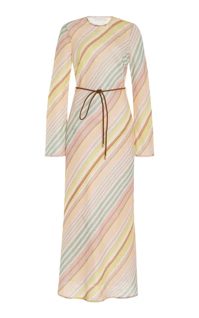 Shop Zimmermann Halliday Floral-cotton Bias-cut Maxi Dress In Multi