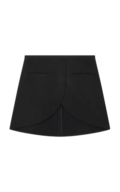 Shop Courrèges Ellipse Tailored Crepe Mini Skirt In Black