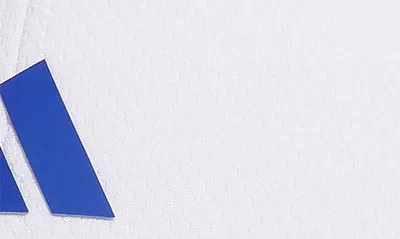 Shop Adidas Originals Pregame Stretch Tripe Stripe Snapback Cap In White/ Semi Lucid Blue