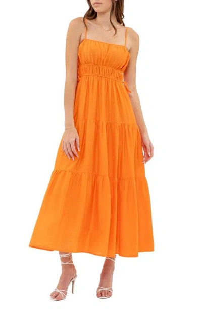 Shop Blu Pepper Tiered Sundress In Cantaloupe