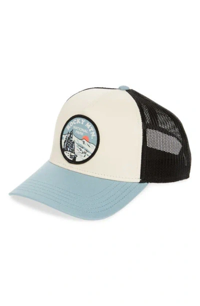 Shop American Needle Valin Rocky Mountains Trucker Hat In Black/ Ivory/ Smoke Blue