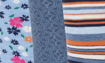 Shop Original Penguin Doherty Floral Pack Of 3 Crew Socks In Light Blue