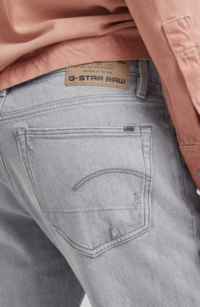 Shop G-star 3301 Slim Fit Jeans In Sun Faded Ripped Skyrocket