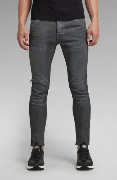 Shop G-star 5620 3d Zip Knee Skinny Jeans In Dark Aged Cobler
