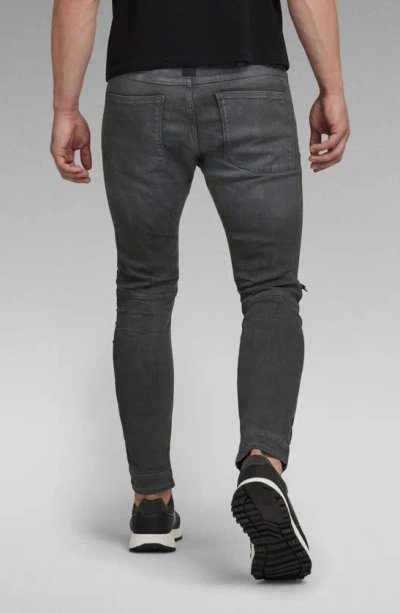 Shop G-star 5620 3d Zip Knee Skinny Jeans In Dark Aged Cobler
