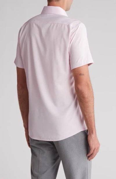 Tom Baine Slim Fit Performance Short Sleeve Button-up Shirt In Light Pink