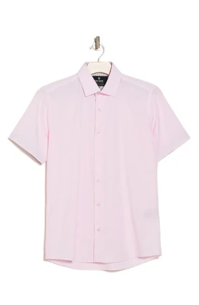 Tom Baine Slim Fit Performance Short Sleeve Button-up Shirt In Light Pink