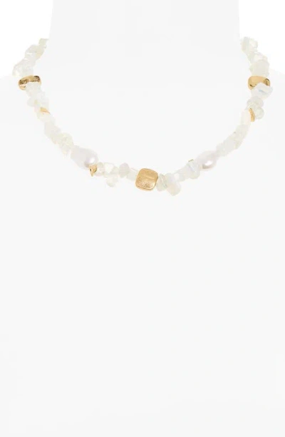Shop Stephan & Co. Imitation Pearl Necklace In Gold/white