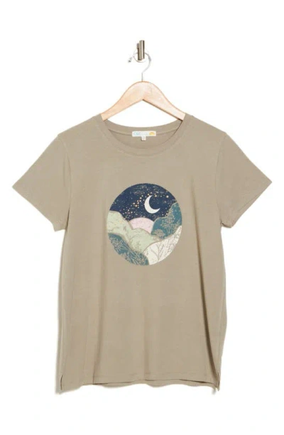 Shop C&c California C & C California Julia Everyday Graphic T-shirt In Dried Sage Moonlit Landscape