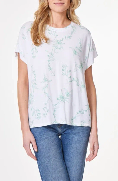 Shop C&c California C & C California Camille Dolman T-shirt In Brilliant White Etched Floral