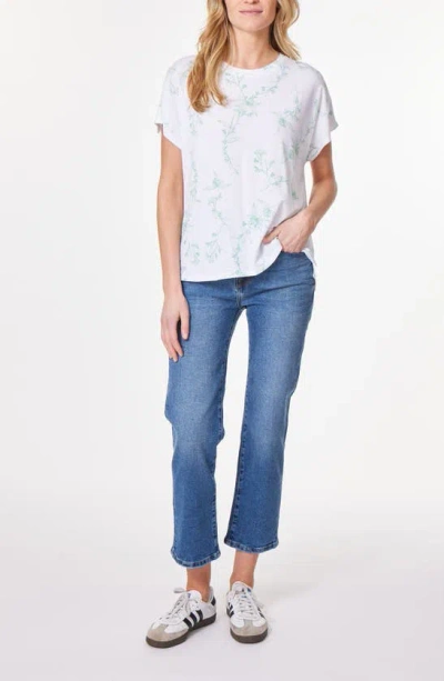 Shop C&c California Camille Dolman T-shirt In Brilliant White Etched Floral